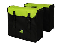 Dubbele Fietstas Greenlands 34 Liter 37 X 33 X 14Cm (2X)  - Zwart / Lime Groen