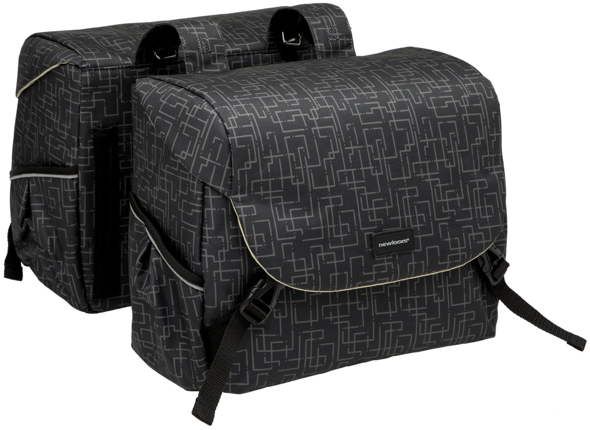 Dubbele Fietstas New Looxs Mondi Joy Double Rt 38 Liter 37 X 16 X 32 Cm (2X) - Ivy Black
