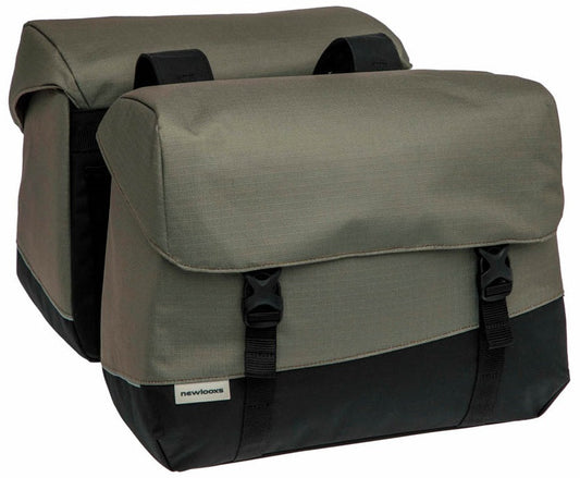 Dubbele Fietstas New Looxs Joli 37 Liter 38 X 18 X 29 Cm (2X) - Zwart/Groen
