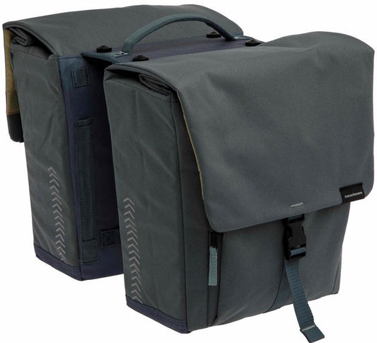 Dubbele Fietstas New Looxs Tulum Mik 32 Liter 35 X 17 X 37 Cm - Grijs/Groen