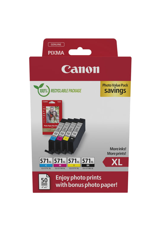 Canon Cli-571 Xl Bk/C/M/Y Photo Value Pack