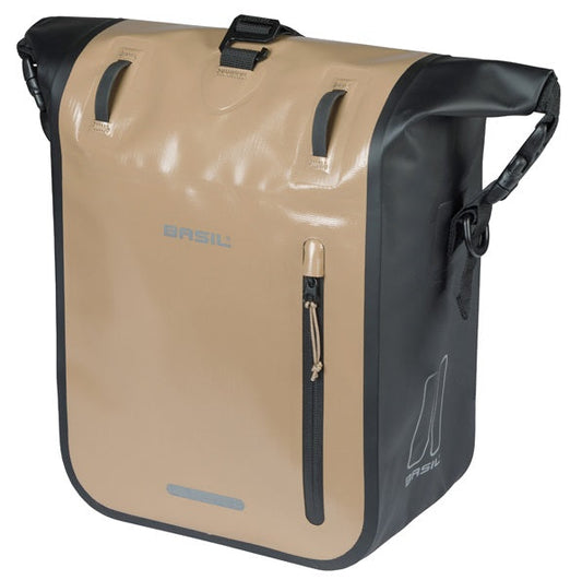 Enkele Fietstas Basil Rivo M  Tarpaulin Mik 12-15L 14 X 25 X 38 Cm - Zand/Zwart