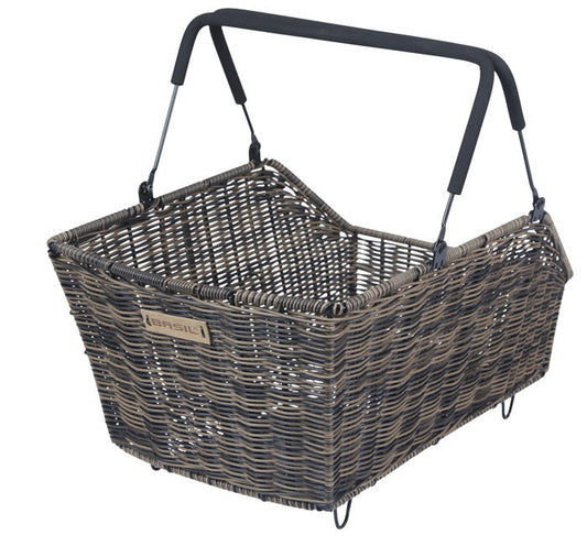 Fietsmand Basil Cento Rattan Look Multi System 41 X 25 X 12 Cm - Bruin