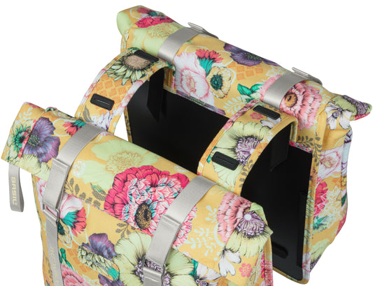 Dubbele Fietstas Basil Bloom Field 35 Liter 30 X 15 X 33 Cm - Honey Yellow