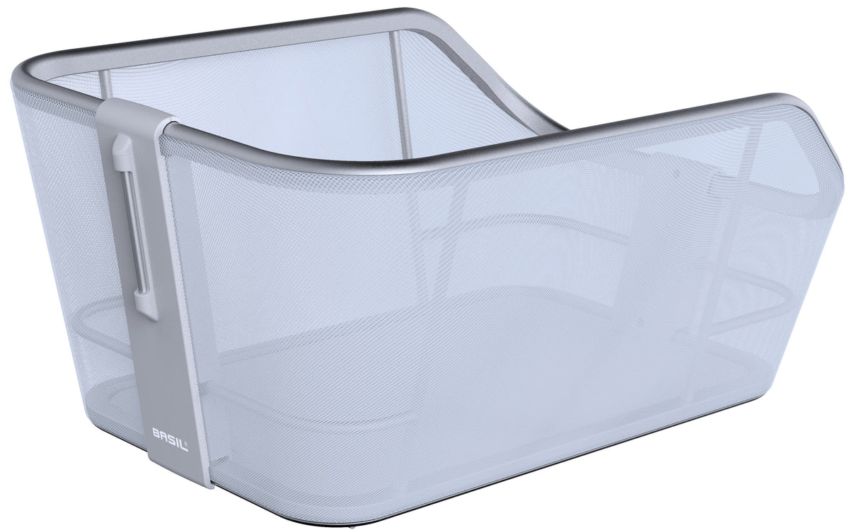 Fietsmand Basil Cento Tech Fiber Wsl Met Bagagedragerbevestiging  21 Liter 46 X 34 X 25 Cm - Ice Blauw Zilver