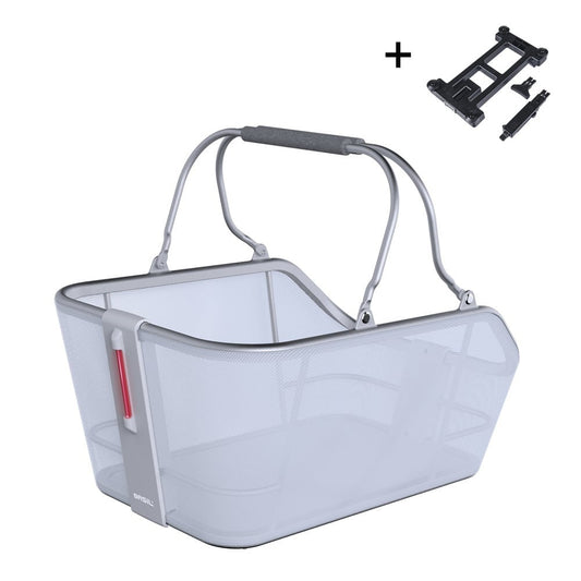 Fietsmand Basil Cento Tech Fiber Nordlicht Mik 21 Liter 39 X 24 X 15 Cm Blauw Zilver