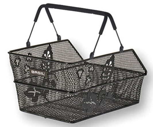 Fietsmand Basil Cento S Flower Multi 36 X 26 X 18 Cm - Zwart