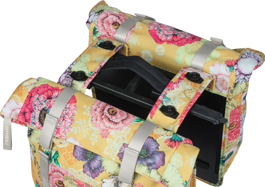 Dubbele Fietstas Basil Bloom Field Double Mik 35 Liter 30 X 15 X 33 Cm - Honey Yellow