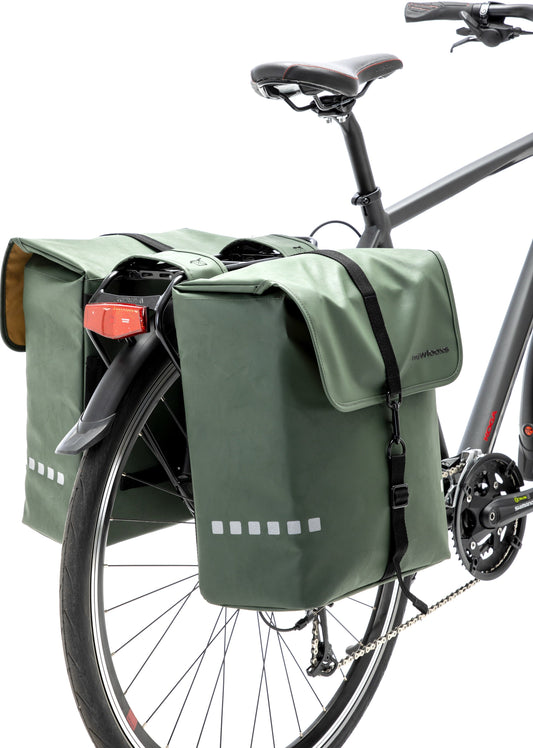 Dubbele Fietstas New Looxs Odense 39 Liter 34 X 16 X 38 Cm (X2) - Groen