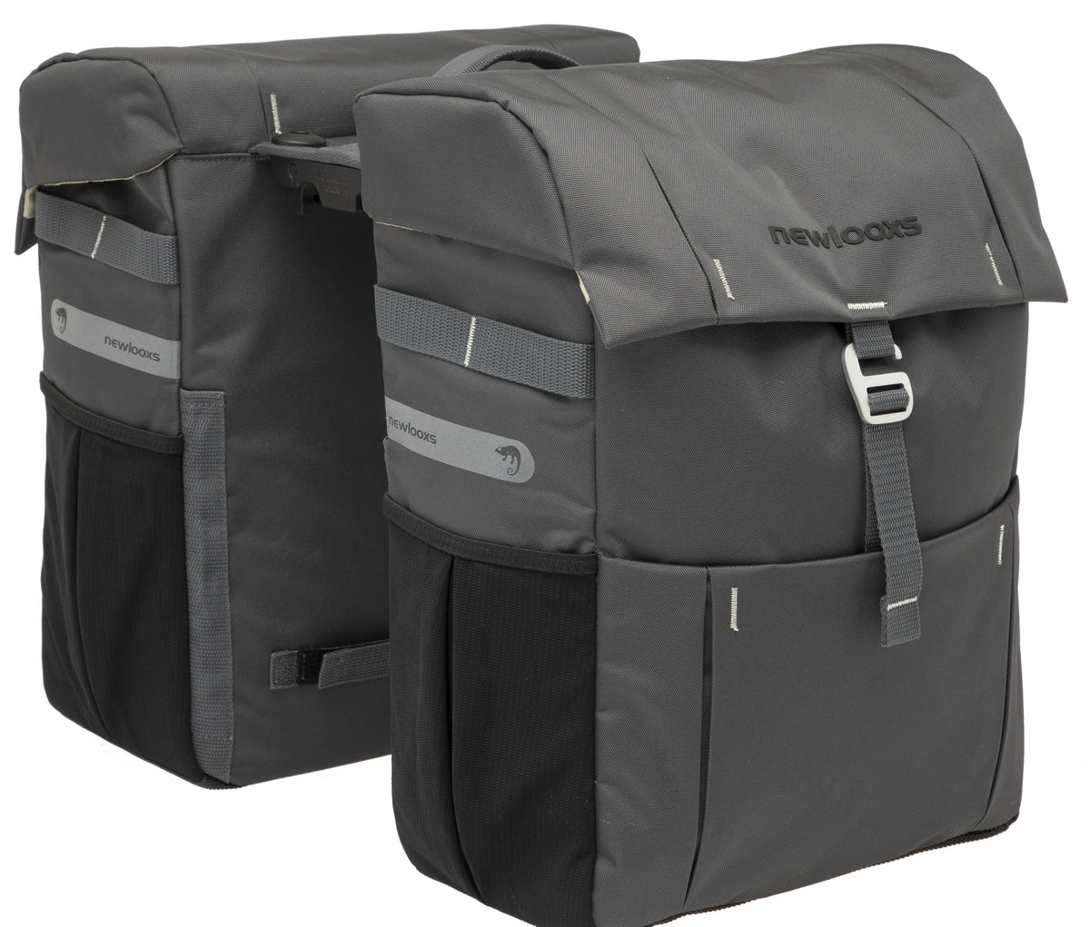 Dubbele Fietstas New Looxs Vigo Double Racktime 37 Liter 31 X 15 X 40 Cm (2X) - Grijs