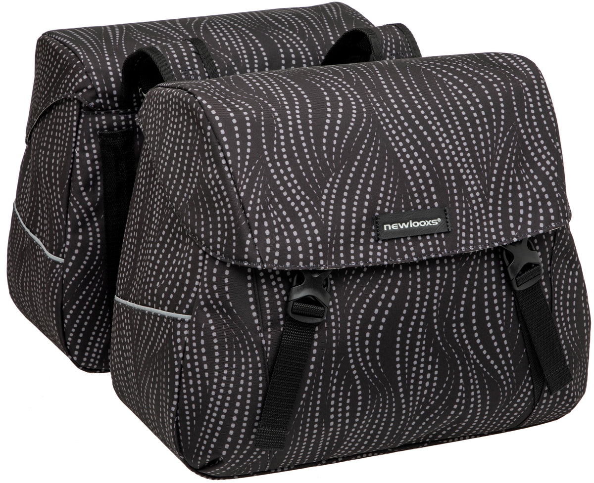 Dubbele Fietstas New Looxs Joli Alma 37 Liter - 38 X 18 X  30 Cm (2X) - Zwart