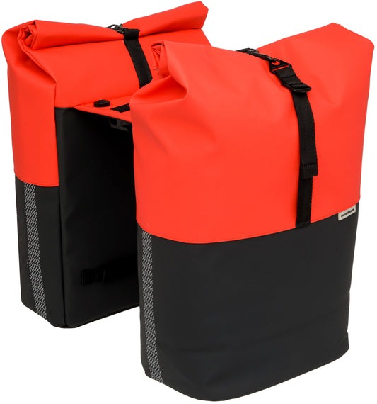 Dubbele Fietstas New Looxs Nyborg Mik 34 Liter - 30 X 17 X 37Cm (X2) - Rood/Zwart