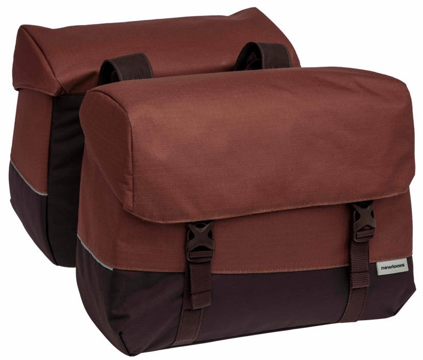 Dubbele Fietstas New Looxs Joli 37 Liter 38 X 18 X 29 Cm (2X) - Burgundy/Rust
