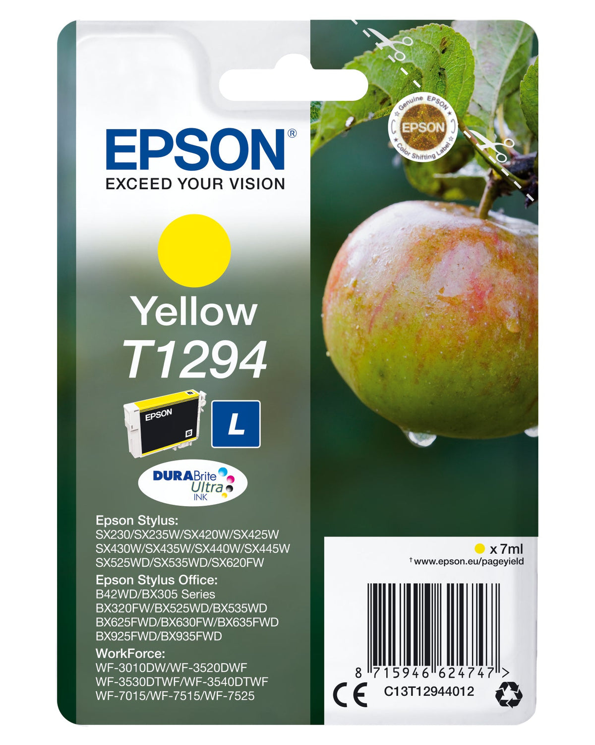 Epson Ink Cartridge Yellow Durabrite T 129           T 1294