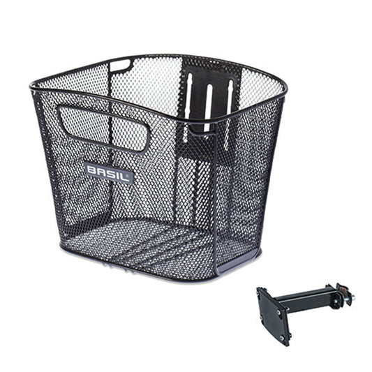 Fietsmand Basil Bold Fm Met Stuurpenhouder 28 X 34 X 26 Cm - Zwart