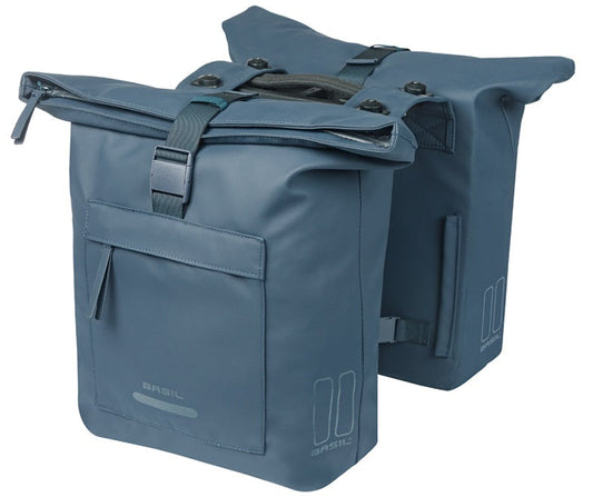 Dubbele Fietstas Basil Brooklyn Mik 41L 14 X 30 X 37 Cm - Blauw