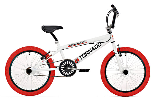 Bmx Fiets Royal-Bugatti Tornado Freestyle 20 Inch - Wit Met Rode Banden