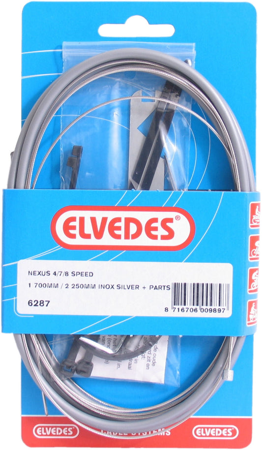 Versnellingskabelset 4/7/8-Speed Elvedes Nexus 1700 / 2250 Mm Rvs - Zilver (Op Kaart)