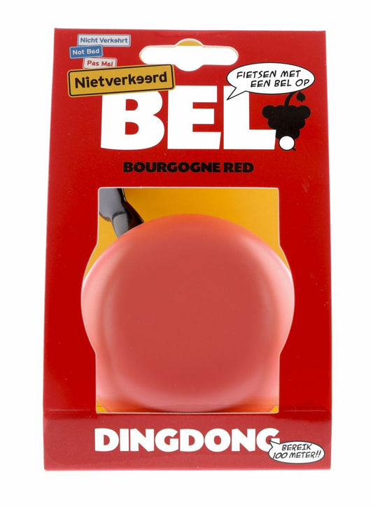 Fietsbel Ding-Dong Nietverkeerd Ø80Mm - Bourgonje Red