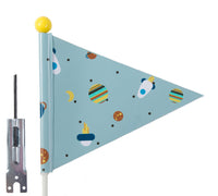 Veiligheidsvlag Pexkids Rocket - Blauw Met Raket Print
