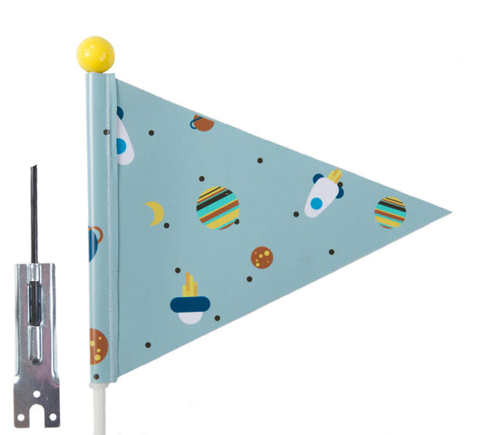 Veiligheidsvlag Pexkids Rocket - Blauw Met Raket Print