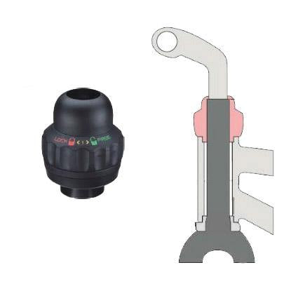 Balhoofdset 1/1-8" Post Moderne Ot-905 Met Stuurslot - Zwart