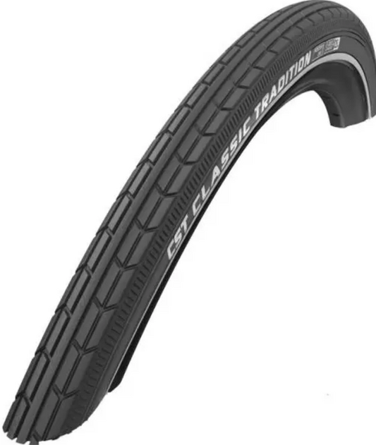 Buitenband Cst Classic Tradition 26 X 1 3/8'' / 37-590 - Zwart Met Witte Lijn