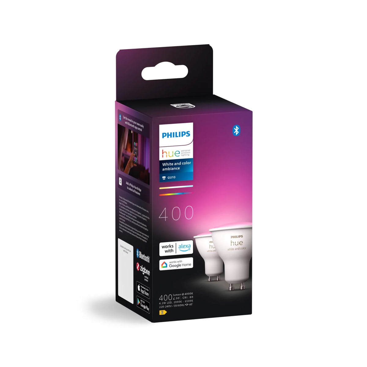 Philips Hue Led Lampe Gu10 2Er Set 400Lm White Color Amb.