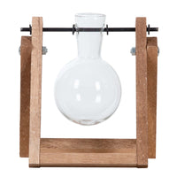 Cutting Stand - 1 Glass Vase - Hydroponic Vase For Cuttings - Wooden - Cultivation Station