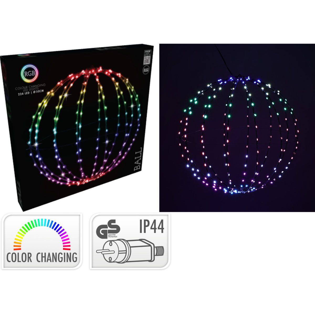 Lichtbol - Kerstverlichting - 50 Cm - Rgb Licht - 224 Led - Colour Changing