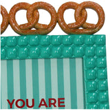 Pretzel Polyresin Photo Frame Turquoise 13X18Cm