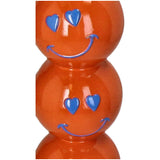 Smiley Polyresin Candle Holder Orange 9X9X26.5Cm