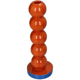 Smiley Polyresin Candle Holder Orange 9X9X26.5Cm