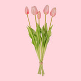 Tulip Bouquet – 5 Pieces – Various Colours – ‘Real Touch’ Artificial Tulips – 42 Cm