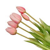 Vase Strawberry Girl + 10X Real Touch Tulip Pink - Silk Artificial Tulips