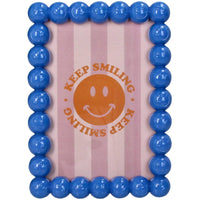 Photo Frame Smiley Polyresin Blue 10X15Cm