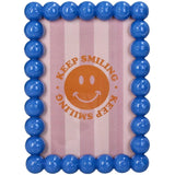 Photo Frame Smiley Polyresin Blue 10X15Cm