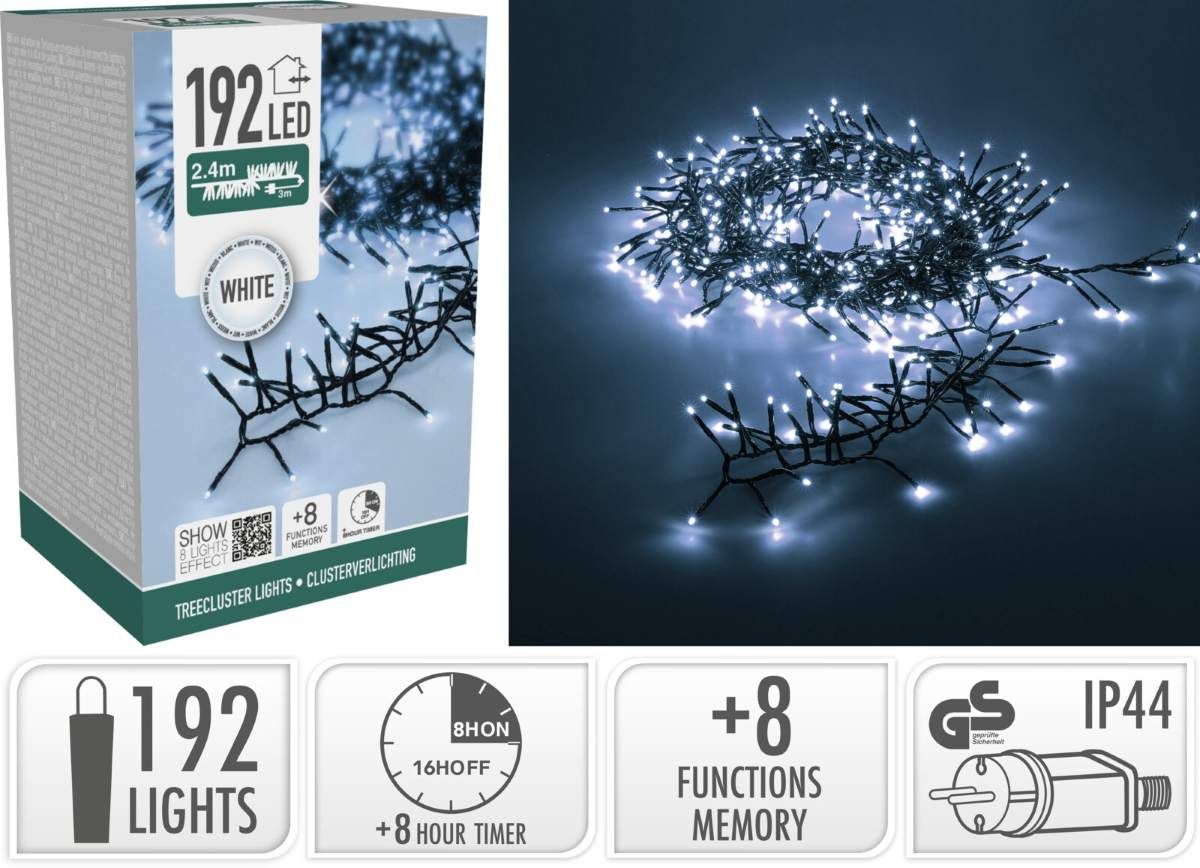 Treecluster Kerstboomverlichting - 192Led - Wit