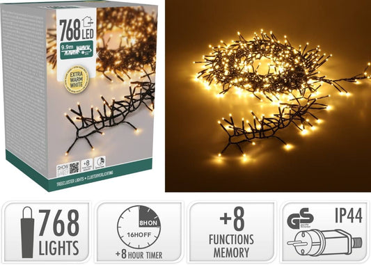 Treecluster Kerstboomverlichting - 768Led - Extra Warm Wit