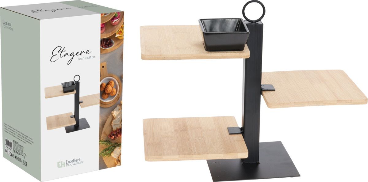 Excellent Houseware Etagere Metaal Met Bamboe