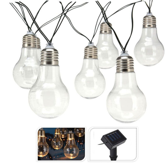 Progarden Feestverlichting - Solar - Warm Wit - 10 Led Lampen - Transparant