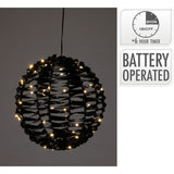 Verlichte Bal - Zwart - 25 Cm - 60 Led