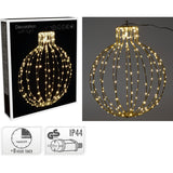 Verlichte Kerstbal - 45Cm - Zwart Frame