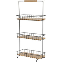 Excellent Houseware Keukenrek Met 3 Schappen - 58 Cm Hoog - Metaal En Bamboe