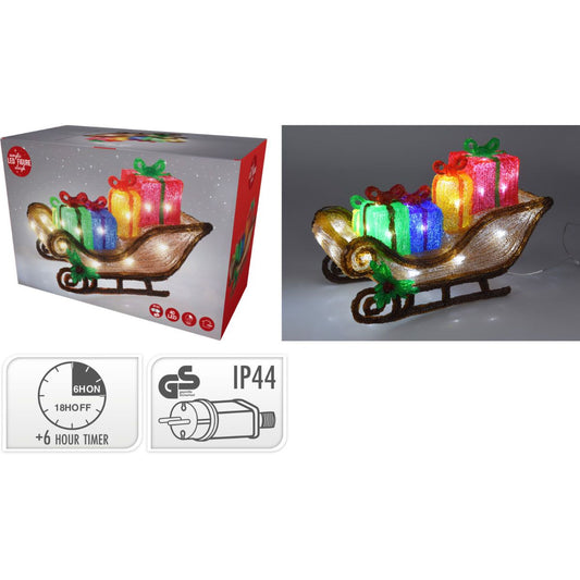 Kerstfiguur Acryl - Arreslee Met Led - 40 Cm