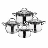 Bergner Rvs Pannenset Gourmet - 4 Kookpannen Met Deksels - Inductie