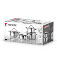 Bergner Rvs Pannenset Gourmet - 4 Kookpannen Met Deksels - Inductie