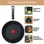 Tefal C47619 Change Black Keramische Wokpan 28 Cm Zwart