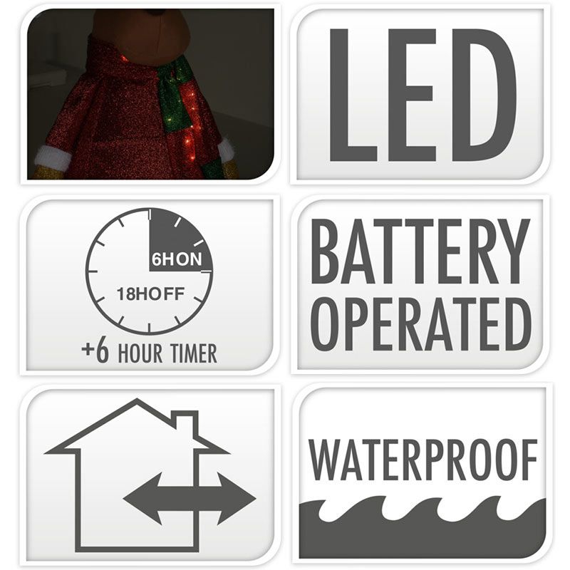 Happy Rendier Xxl - 120Cm - Met Led Lampjes - Met Timer - Geschikt Voor Buiten