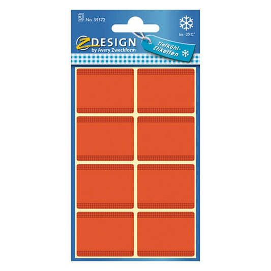 Avery Av-59372 Z-Design Diepvriesetiketten 36X28 Mm 40 Stuks Rood